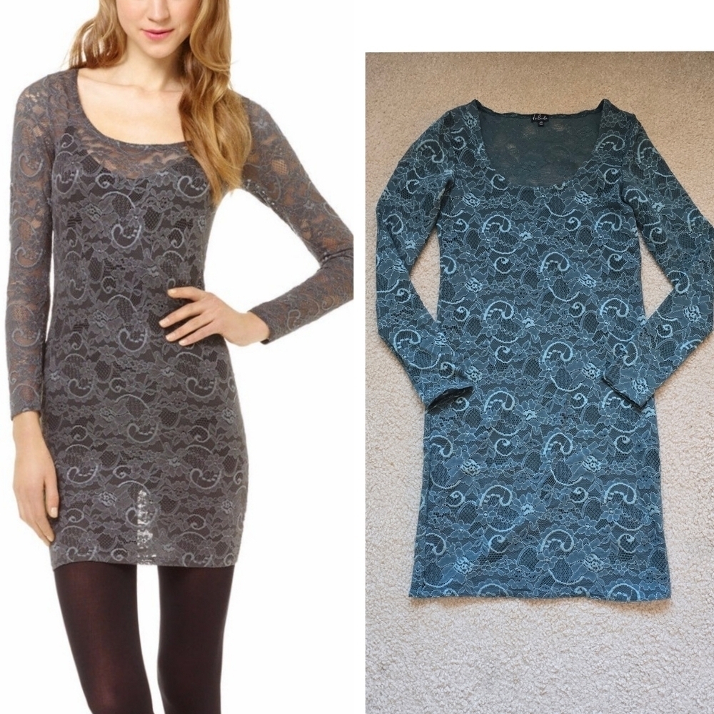 Aritzia TALULA "Clarendon" Light Teal Blue Lace Dress Tunic Top Size XS